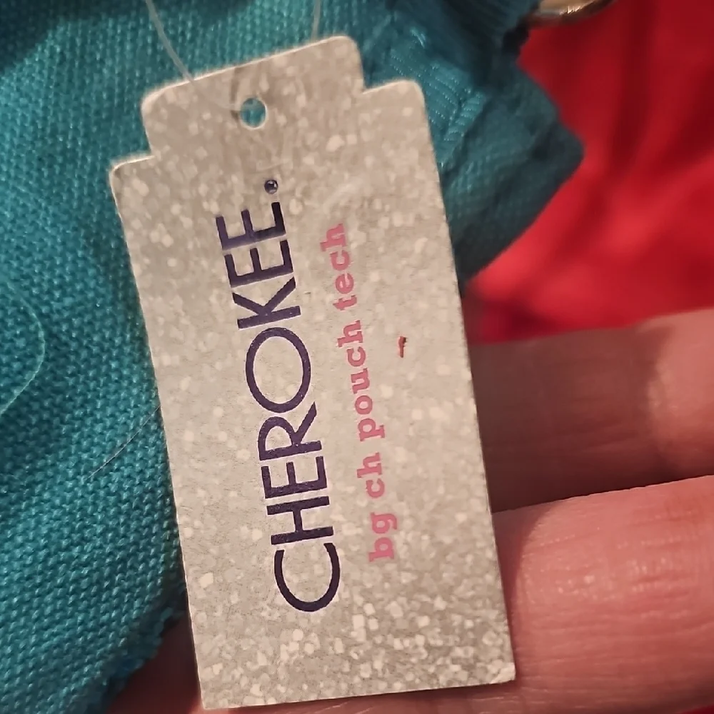 Cherokee NWT Girls Teal Glitter Tech Pouch
